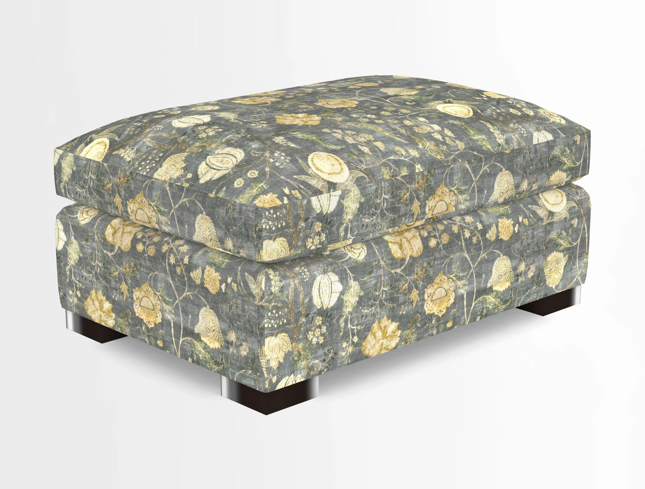 Wadenhoe Storage Footstool in Two Tone Plain Biscuit