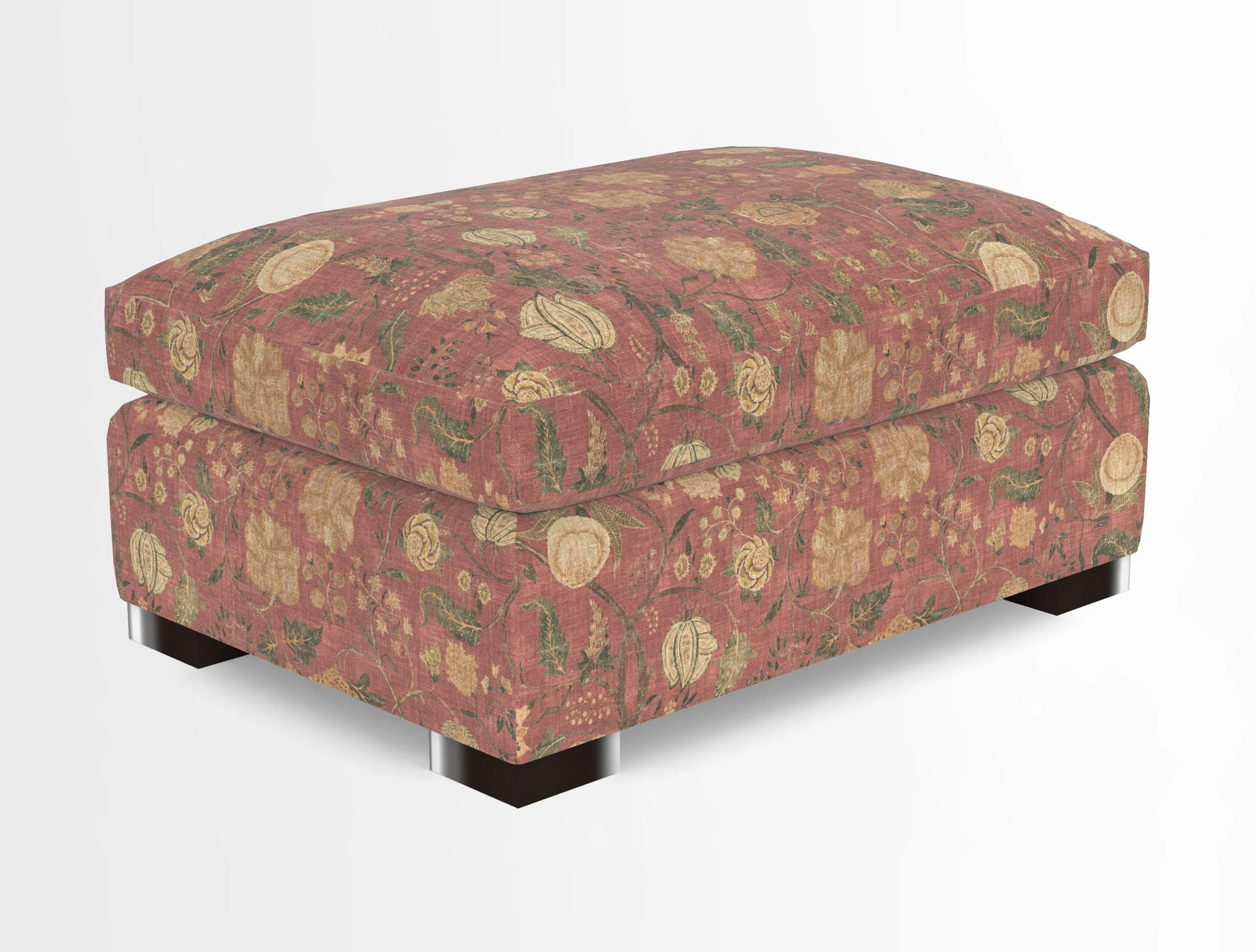 Wadenhoe Storage Footstool in Two Tone Plain Biscuit