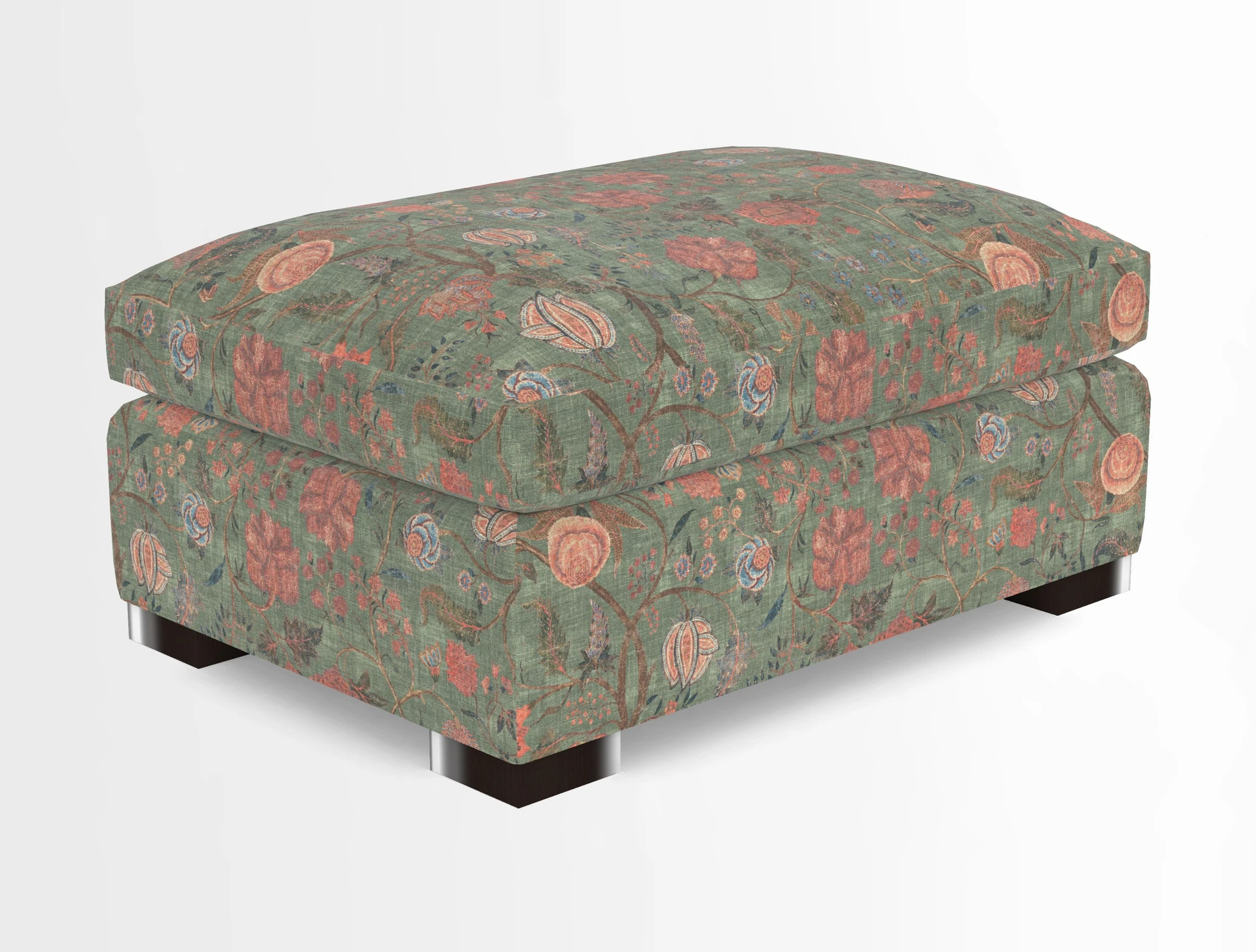 Wadenhoe Storage Footstool in Two Tone Plain Biscuit