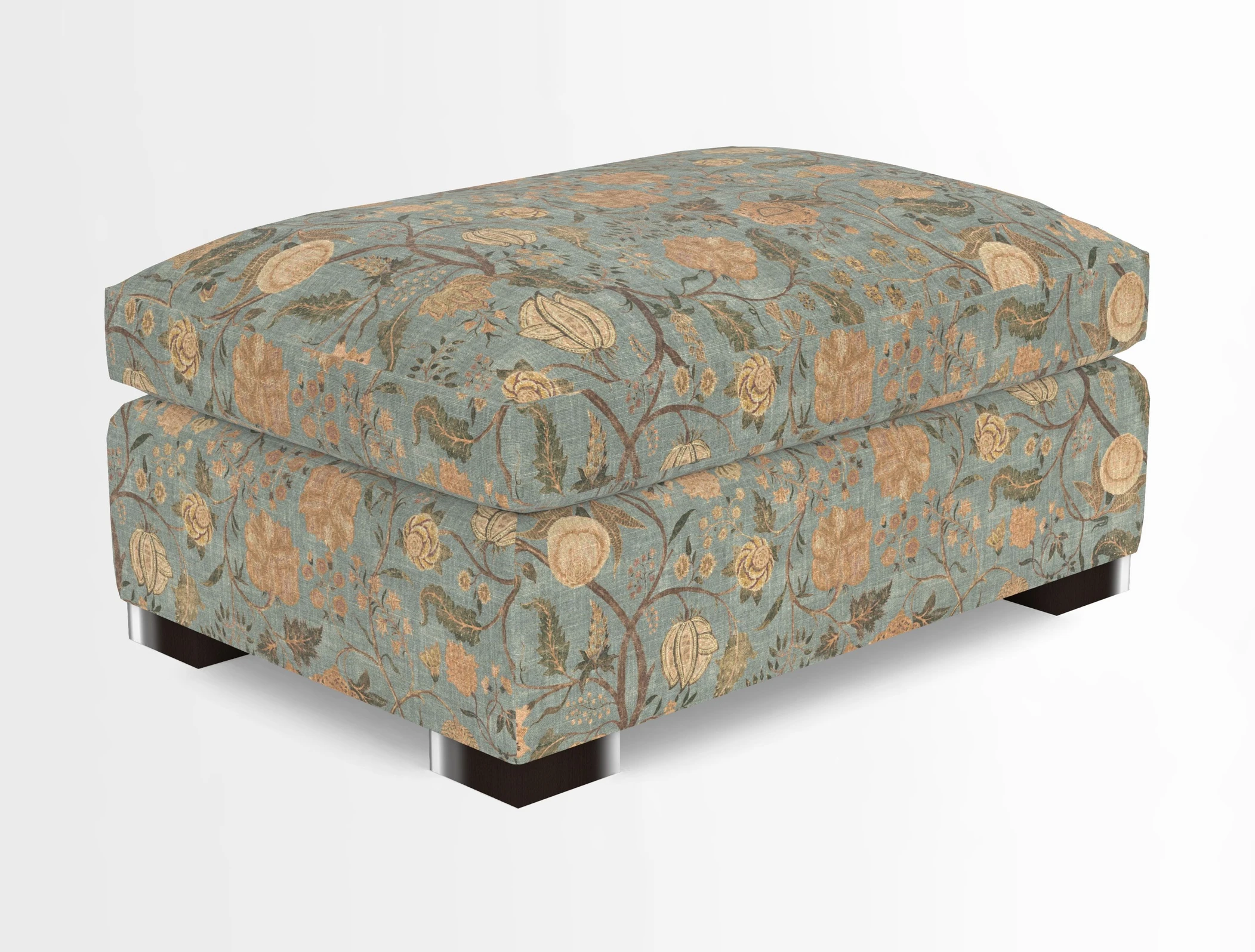 Wadenhoe Storage Footstool in Two Tone Plain Biscuit