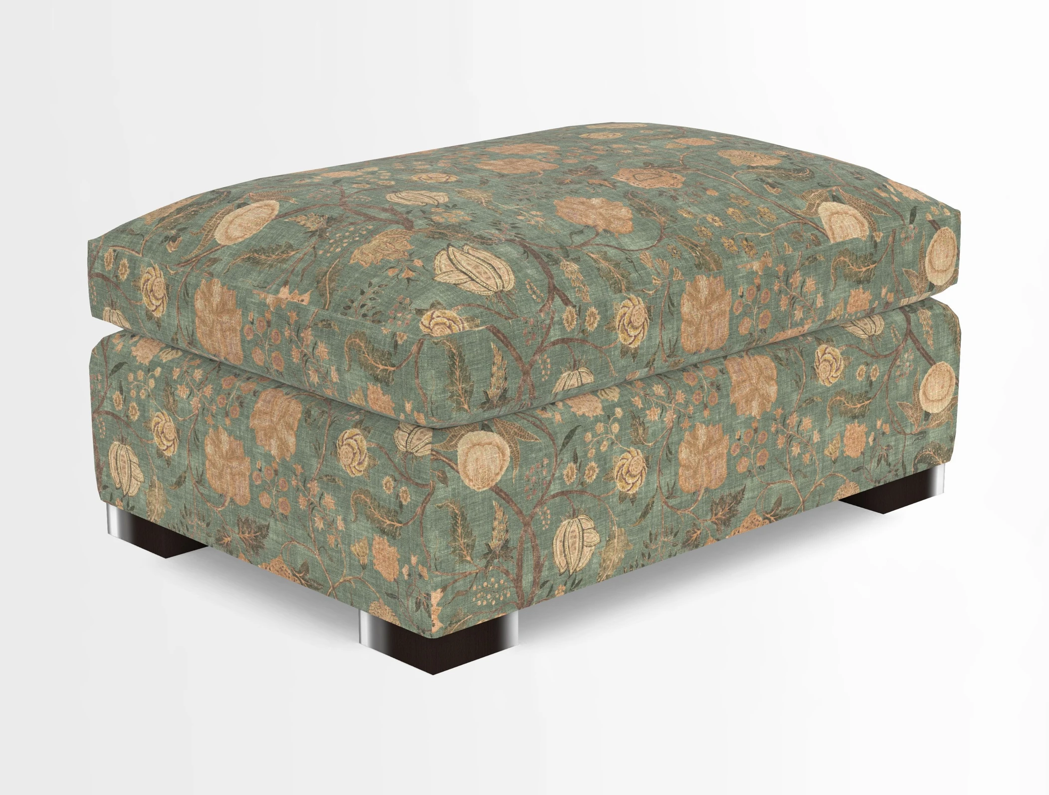 Wadenhoe Storage Footstool in Two Tone Plain Biscuit