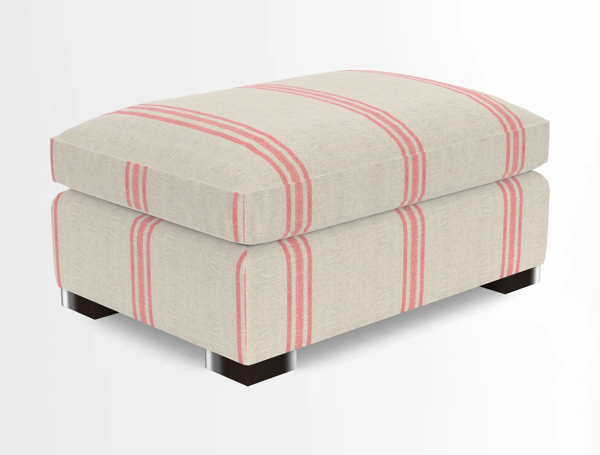 Wadenhoe Storage Footstool in Two Tone Plain Biscuit