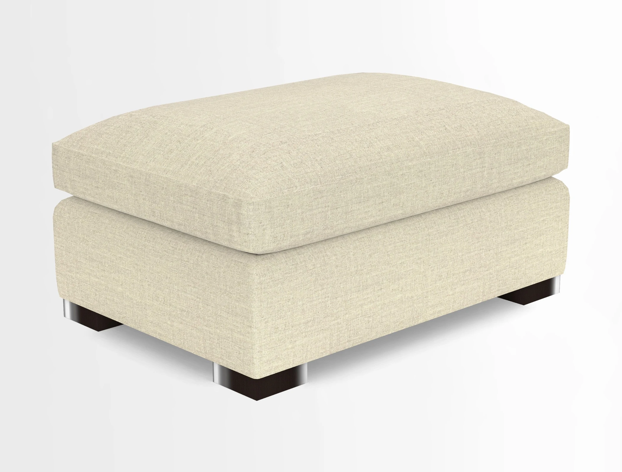 Wadenhoe Storage Footstool in Two Tone Plain Biscuit