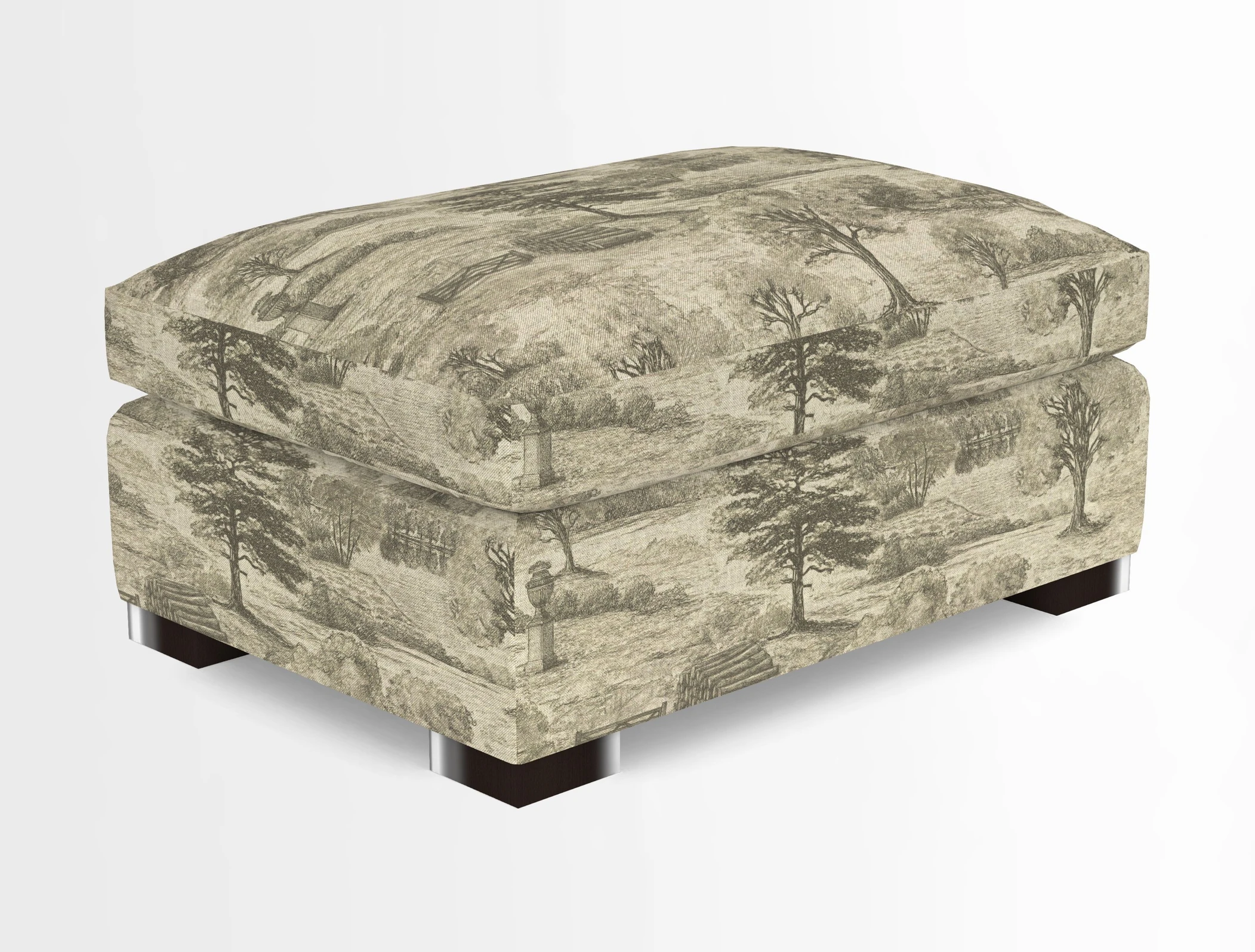 Wadenhoe Storage Footstool in Two Tone Plain Biscuit