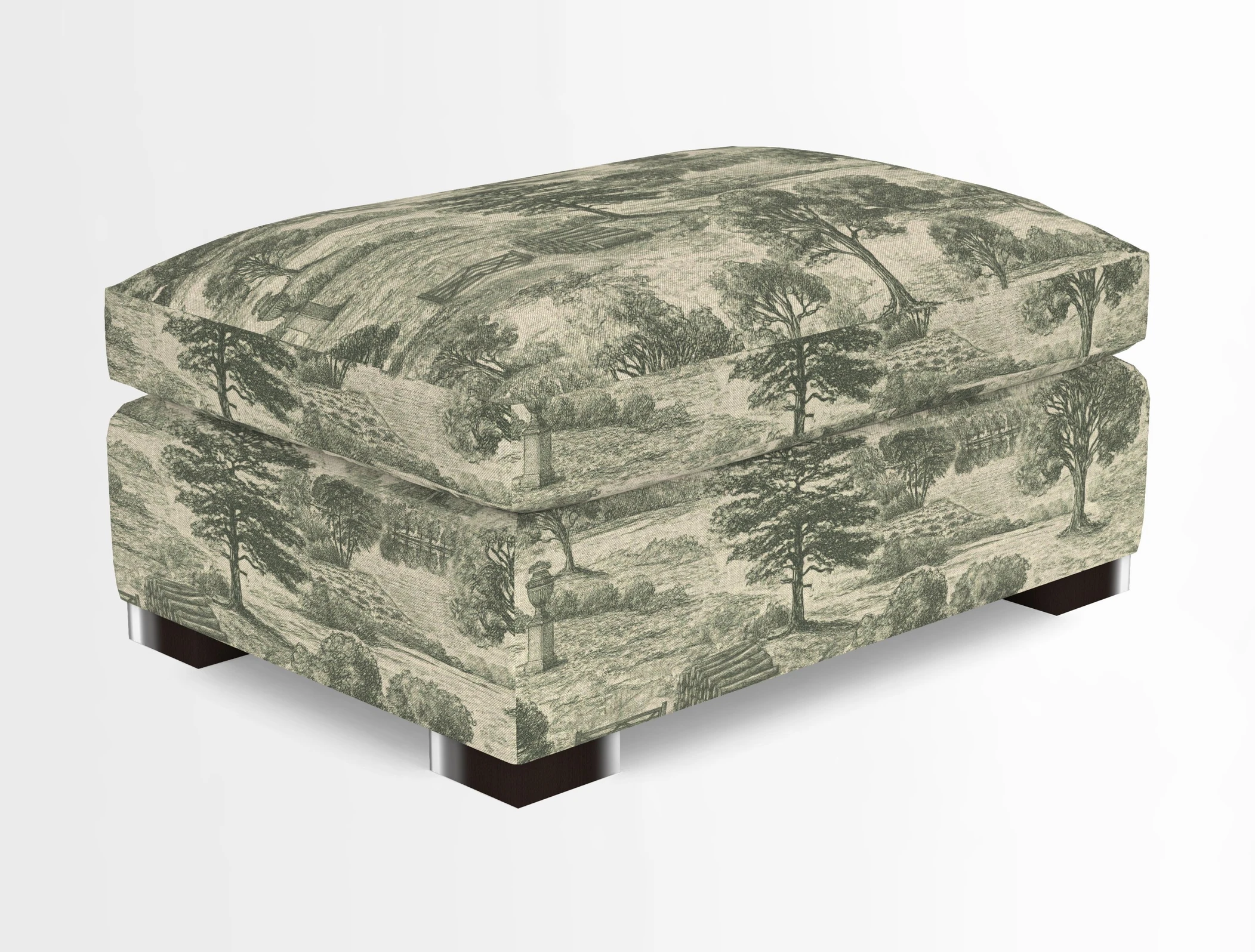 Wadenhoe Storage Footstool in Two Tone Plain Biscuit