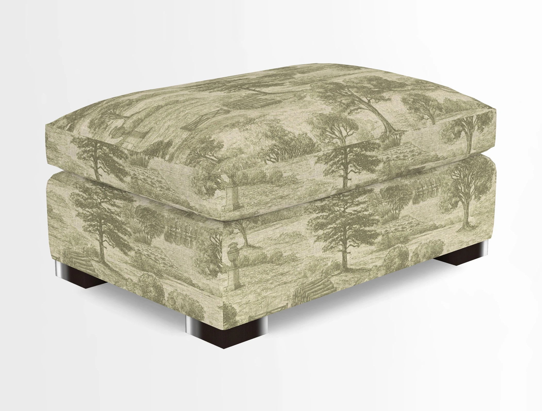 Wadenhoe Storage Footstool in Two Tone Plain Biscuit