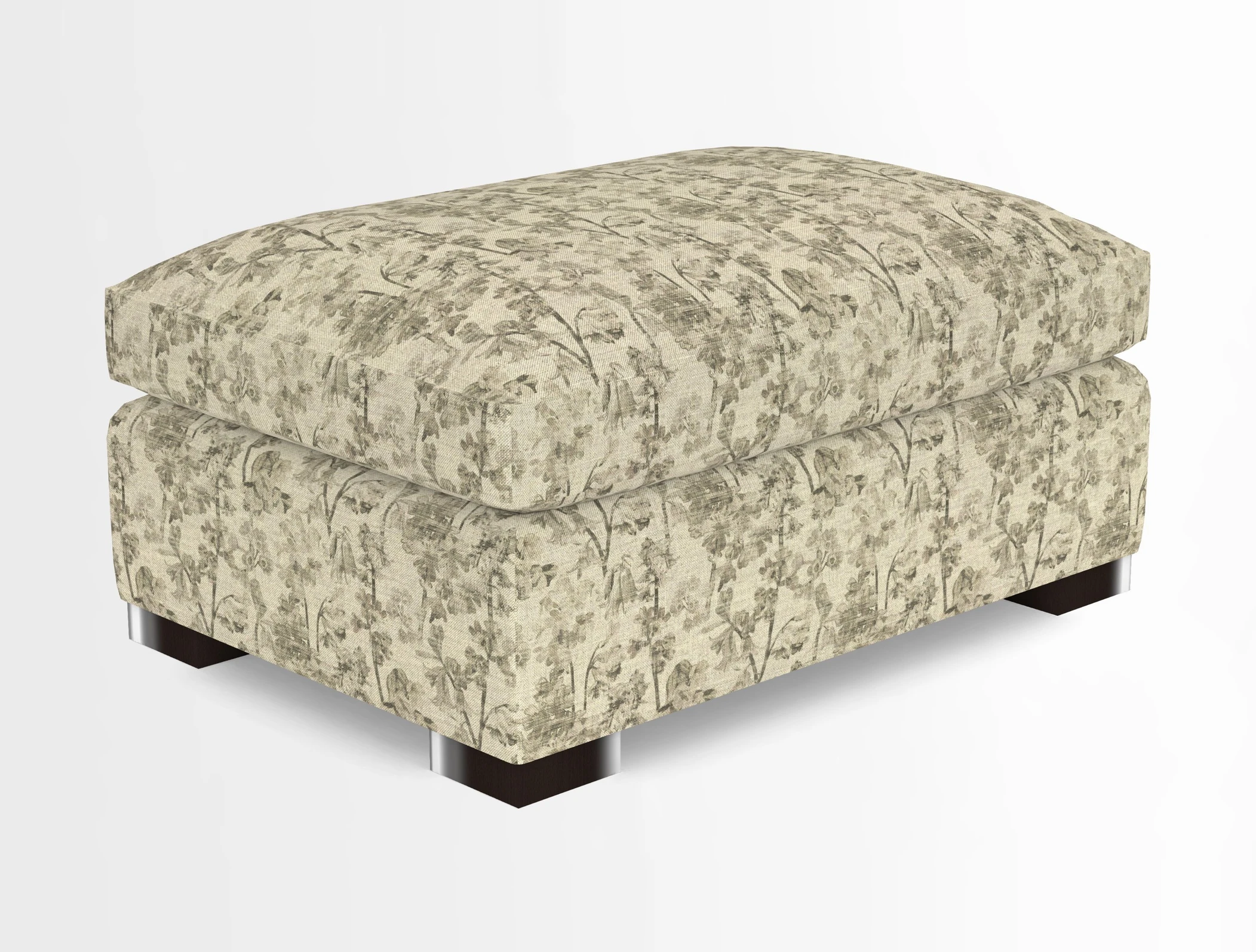 Wadenhoe Storage Footstool in Two Tone Plain Biscuit
