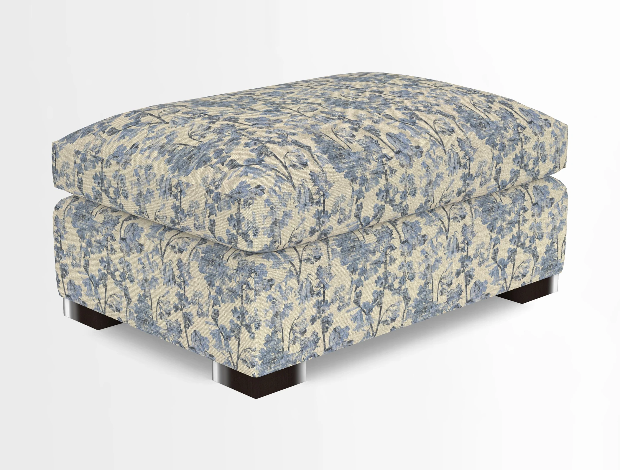 Wadenhoe Storage Footstool in Two Tone Plain Biscuit