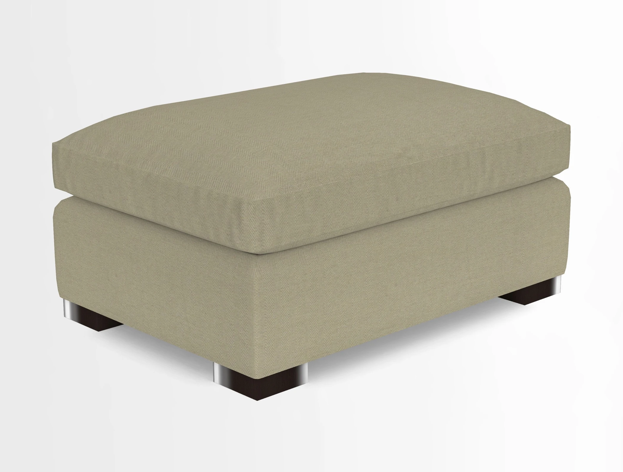 Wadenhoe Storage Footstool in Two Tone Plain Biscuit
