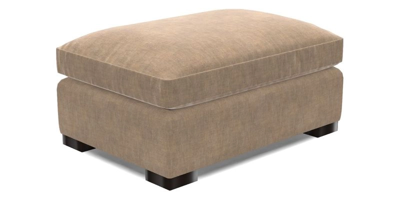 Wadenhoe Storage Footstool in Two Tone Plain Biscuit