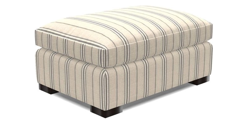 Wadenhoe Storage Footstool in Two Tone Plain Biscuit