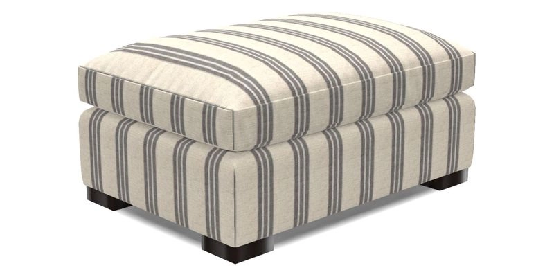 Wadenhoe Storage Footstool in Two Tone Plain Biscuit