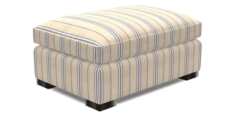 Wadenhoe Storage Footstool in Two Tone Plain Biscuit