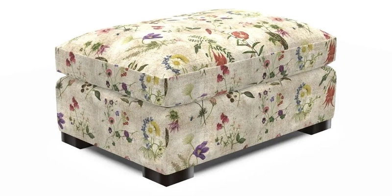 Wadenhoe Storage Footstool in Two Tone Plain Biscuit