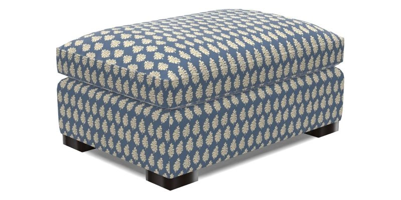 Wadenhoe Storage Footstool in Two Tone Plain Biscuit