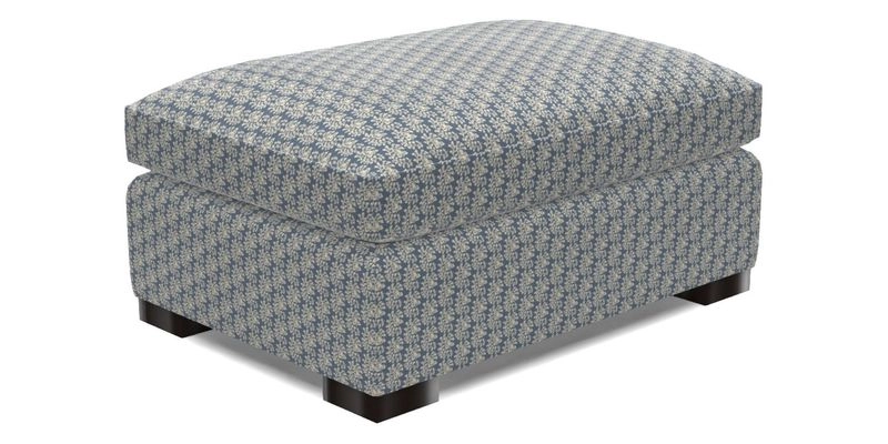 Wadenhoe Storage Footstool in Two Tone Plain Biscuit