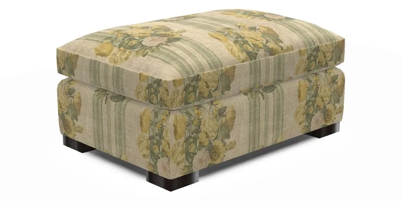Wadenhoe Storage Footstool in Two Tone Plain Biscuit