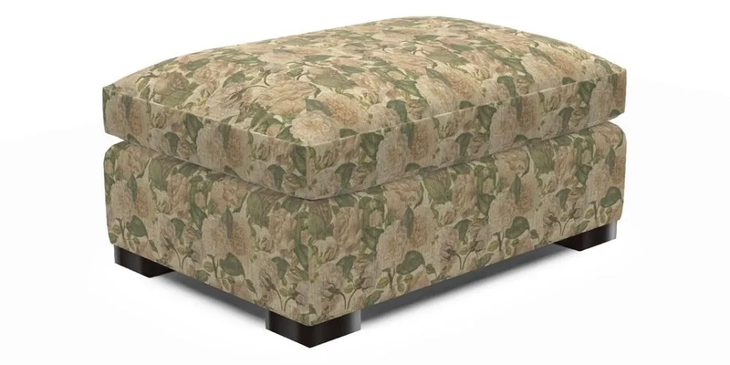 Wadenhoe Storage Footstool in Two Tone Plain Biscuit