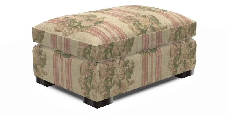 Wadenhoe Storage Footstool in Two Tone Plain Biscuit