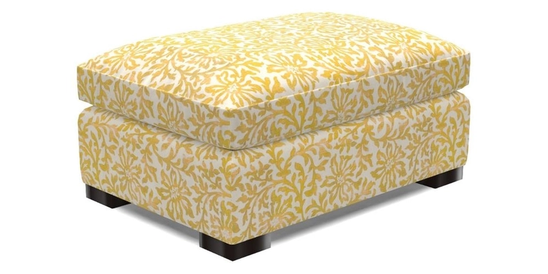 Wadenhoe Storage Footstool in Two Tone Plain Biscuit
