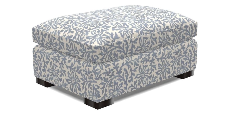 Wadenhoe Storage Footstool in Two Tone Plain Biscuit