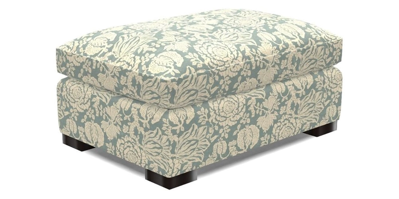 Wadenhoe Storage Footstool in Two Tone Plain Biscuit