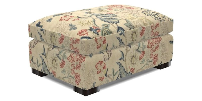 Wadenhoe Storage Footstool in Two Tone Plain Biscuit