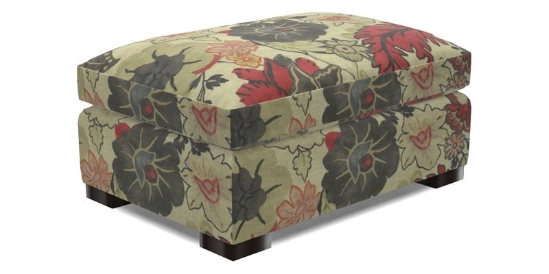Wadenhoe Storage Footstool in Two Tone Plain Biscuit