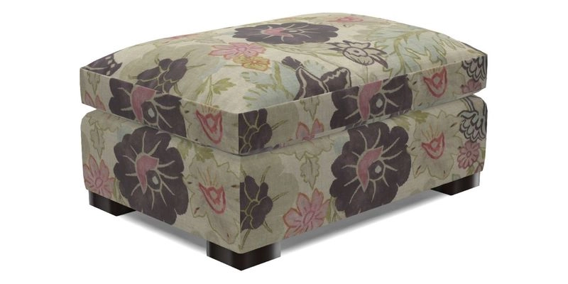 Wadenhoe Storage Footstool in Two Tone Plain Biscuit