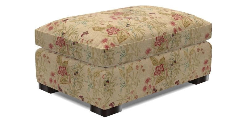 Wadenhoe Storage Footstool in Two Tone Plain Biscuit