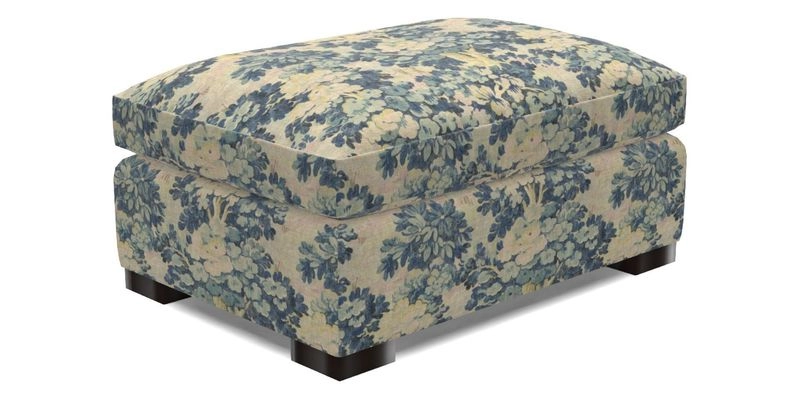 Wadenhoe Storage Footstool in Two Tone Plain Biscuit