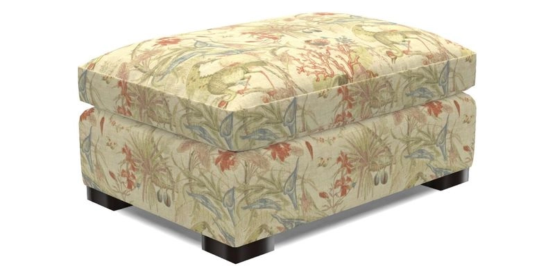 Wadenhoe Storage Footstool in Two Tone Plain Biscuit