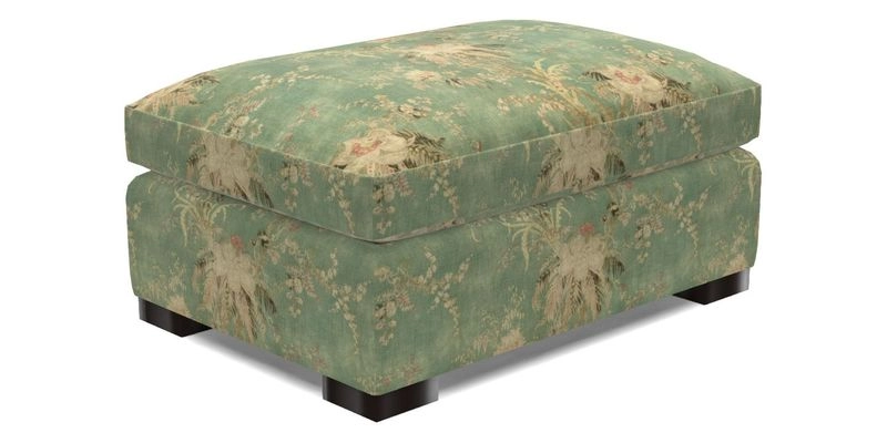 Wadenhoe Storage Footstool in Two Tone Plain Biscuit