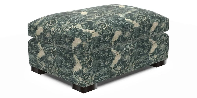 Wadenhoe Storage Footstool in Two Tone Plain Biscuit