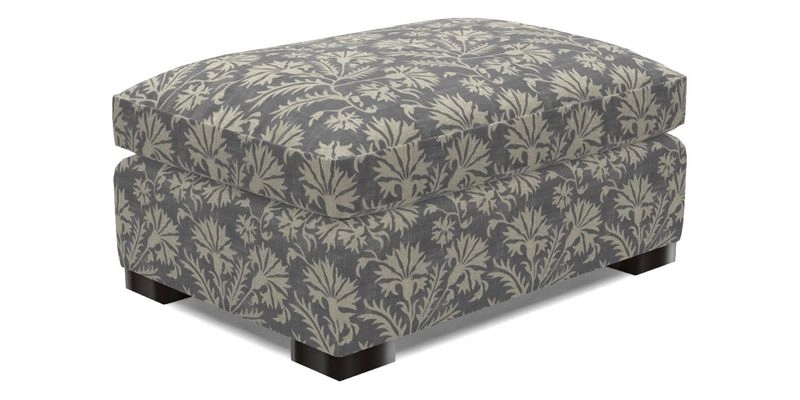 Wadenhoe Storage Footstool in Two Tone Plain Biscuit