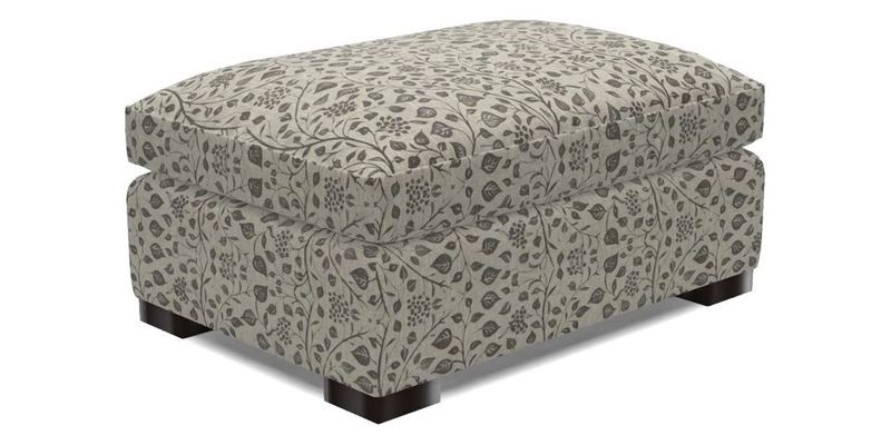 Wadenhoe Storage Footstool in Two Tone Plain Biscuit