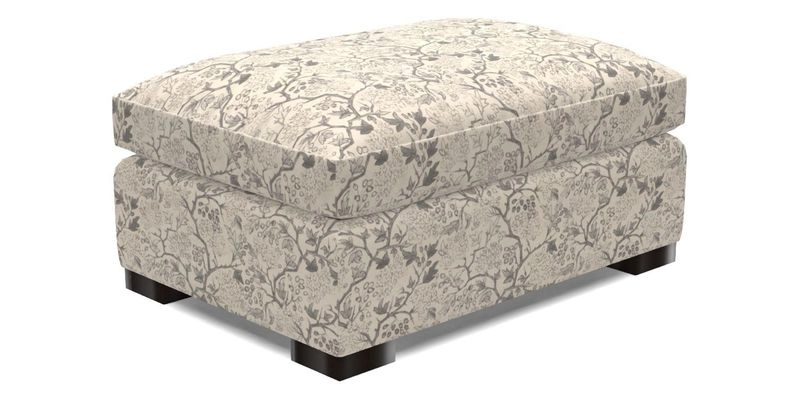 Wadenhoe Storage Footstool in Two Tone Plain Biscuit