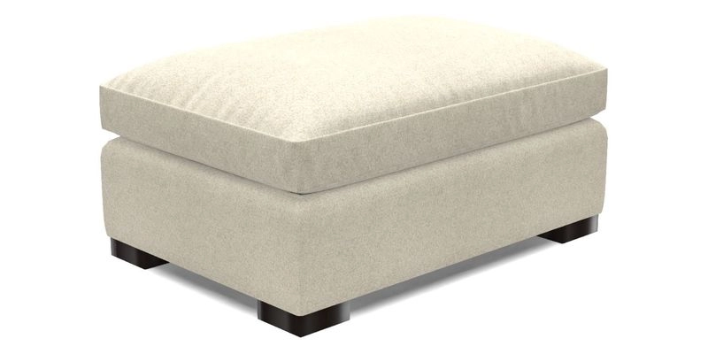 Wadenhoe Storage Footstool in Two Tone Plain Biscuit