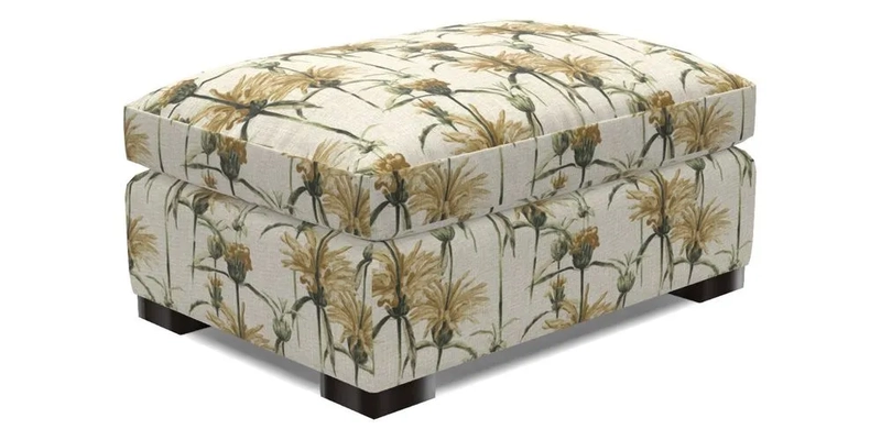 Wadenhoe Storage Footstool in Two Tone Plain Biscuit