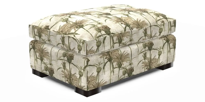 Wadenhoe Storage Footstool in Two Tone Plain Biscuit