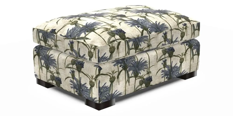 Wadenhoe Storage Footstool in Two Tone Plain Biscuit