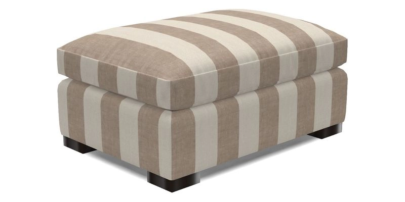 Wadenhoe Storage Footstool in Two Tone Plain Biscuit