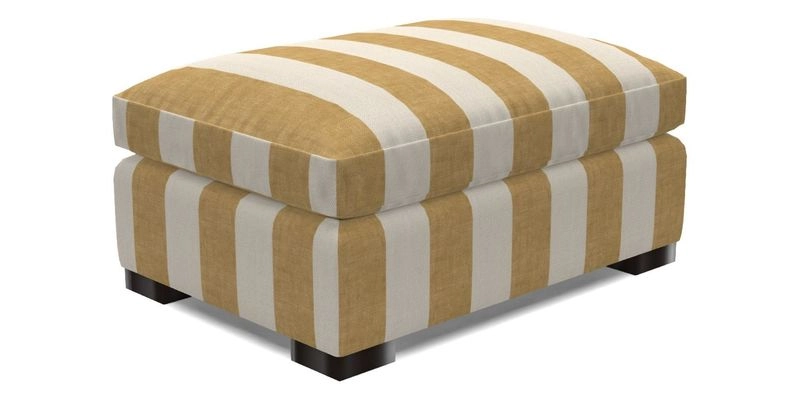 Wadenhoe Storage Footstool in Two Tone Plain Biscuit