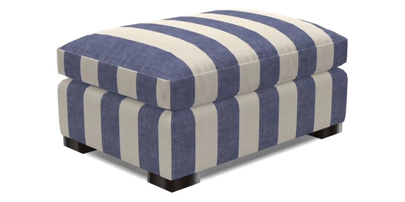 Wadenhoe Storage Footstool in Two Tone Plain Biscuit