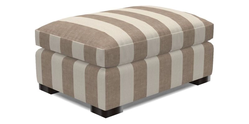 Wadenhoe Storage Footstool in Two Tone Plain Biscuit
