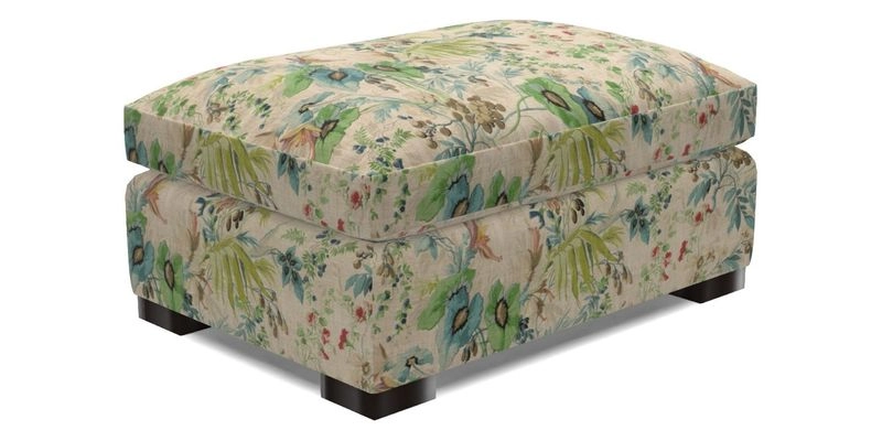 Wadenhoe Storage Footstool in Two Tone Plain Biscuit