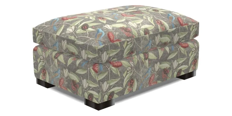 Wadenhoe Storage Footstool in Two Tone Plain Biscuit