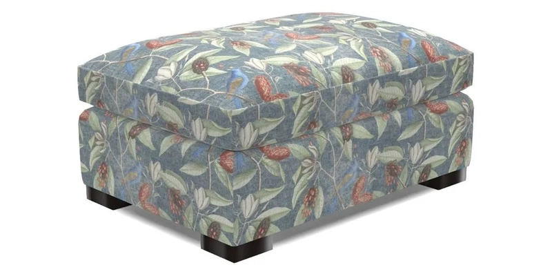 Wadenhoe Storage Footstool in Two Tone Plain Biscuit