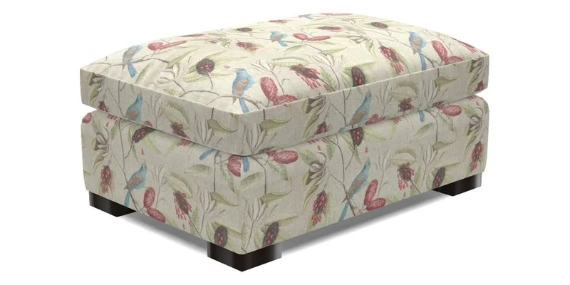 Wadenhoe Storage Footstool in Two Tone Plain Biscuit