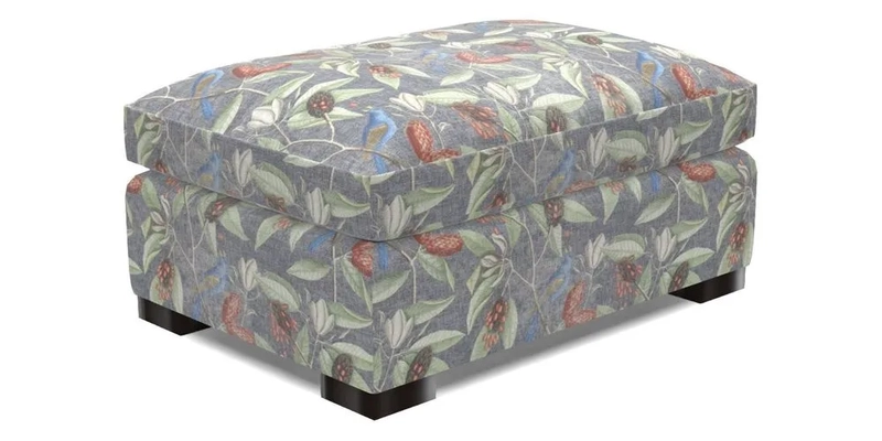 Wadenhoe Storage Footstool in Two Tone Plain Biscuit